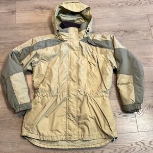 VINTAGE Columbia Jacket Womens Large Green‎ Ski Hooded Interchange Core L